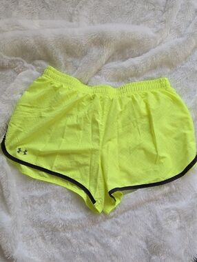 Under Armour Women’s Neon Yellow Athletic Running Shorts